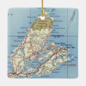 Cape Breton Island 50's Map Keramisch Ornament (Achterkant)