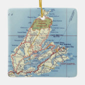 Cape Breton Island 50's Map Keramisch Ornament (Voorkant)