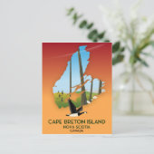Cape Breton Island nova Scotia Canada map Briefkaart (Staand voorkant)