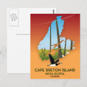 Cape Breton Island nova Scotia Canada map Briefkaart (Voorkant / Achterkant)