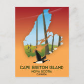 Cape Breton Island nova Scotia Canada map Briefkaart (Voorkant)