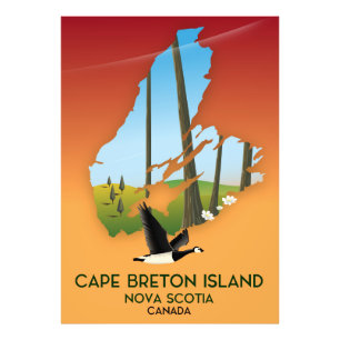 Cape Breton Island nova Scotia Canada map Foto Afdruk