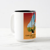 Cape Breton Island nova Scotia Canada map Tweekleurige Koffiemok (Voorkant links)