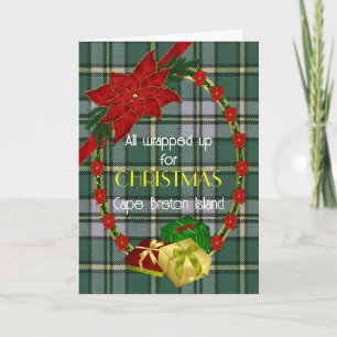 Cape Breton Origineel Provinciaal Tartan Feestdagen Kaart
