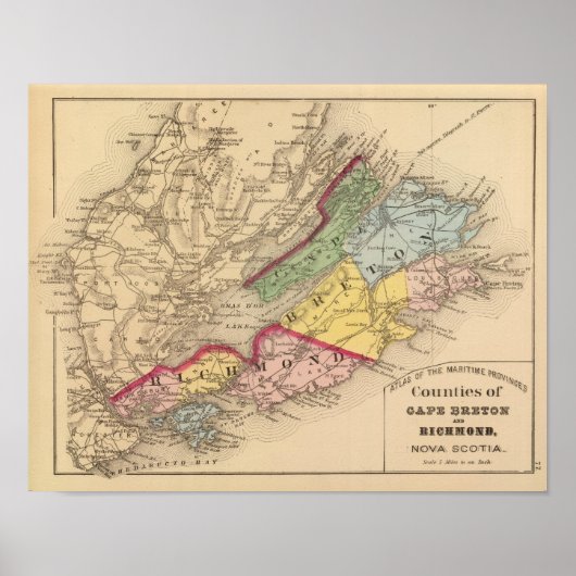 Cape Breton, Richmond counties, NS Poster (Voorkant)