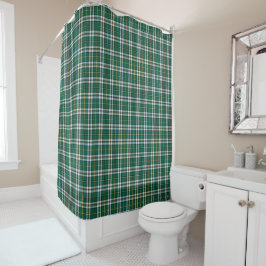 Cape Breton Tartan Groen en Wit Patroon Douchegordijn