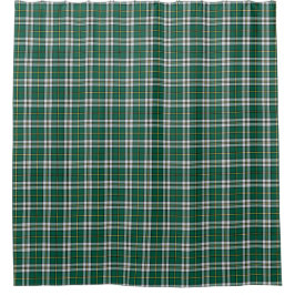 Cape Breton Tartan Groen en Wit Patroon Douchegordijn