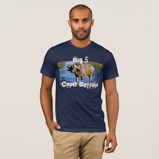 Cape Buffalo big 5 safari t-shirts (Voorkant volledig)