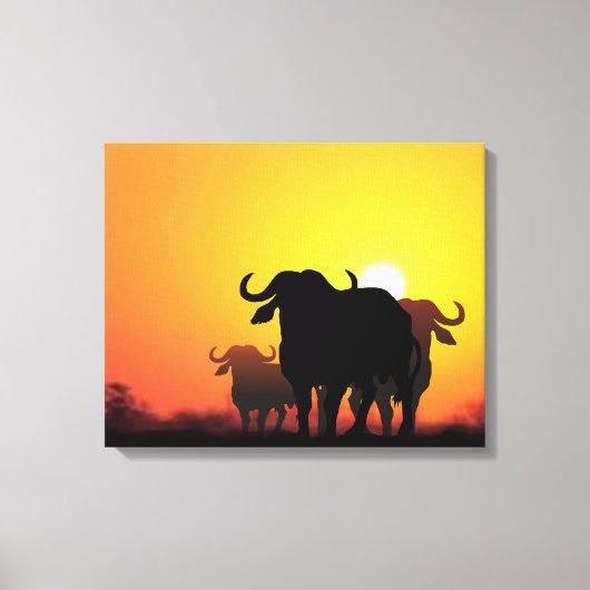 Cape Buffalo Canvas Afdruk (Voorkant)