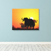 Cape Buffalo Canvas Afdruk (Insitu (Houten vloer))