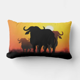 Cape Buffalo en Kuba cloth Kussen