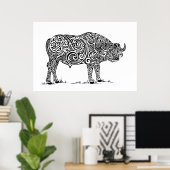 Cape Buffalo-ontwerp Poster (Thuiskantoor)