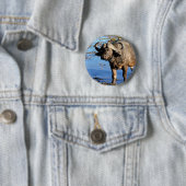 Cape Buffalo safari, groot 5 knoppen en pennen Ronde Button 5,7 Cm (In situ)