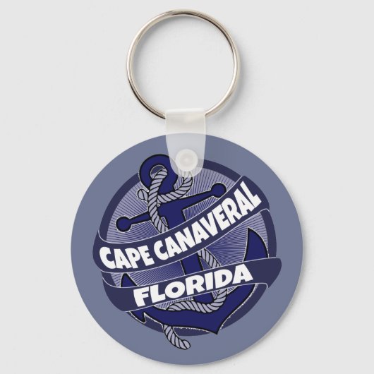 Cape Canaveral Florida anchor swirl sleutelhanger (Voorkant)