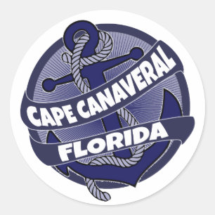 Cape Canaveral Florida ankermoerasstickers Ronde Sticker