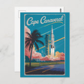 Cape Canaveral Florida Illustratie Reiskunst Briefkaart (Voorkant / Achterkant)