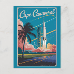 Cape Canaveral Florida Illustratie Reiskunst Briefkaart