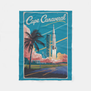 Cape Canaveral Florida Illustratie Reiskunst Fleece Deken