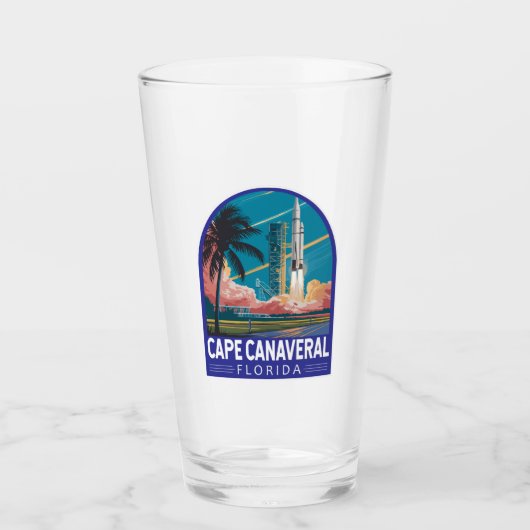 Cape Canaveral Florida Illustratie Reiskunst Glas (Voorkant)