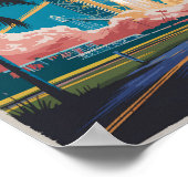 Cape Canaveral Florida Illustratie Reiskunst Poster (Hoek)