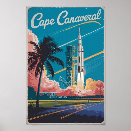 Cape Canaveral Florida Illustratie Reiskunst Poster (Voorkant)