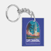 Cape Canaveral Florida Illustratie Reiskunst Sleutelhanger (Voorkant Links)