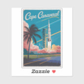 Cape Canaveral Florida Illustratie Reiskunst Sticker (Vel)