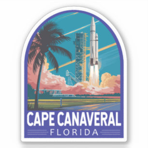 Cape Canaveral Florida Illustratie Reiskunst Sticker