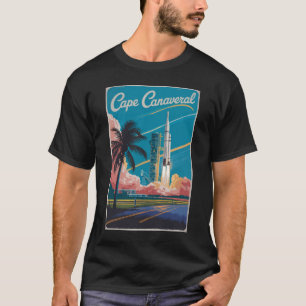 Cape Canaveral Florida Illustratie Reiskunst T-shirt