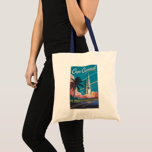 Cape Canaveral Florida Illustratie Reiskunst Tote Bag (Voorkant (product))