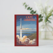 Cape Canaveral Florida Painterly Travel Art Retro Briefkaart (Staand voorkant)