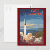 Cape Canaveral Florida Painterly Travel Art Retro Briefkaart (Voorkant / Achterkant)