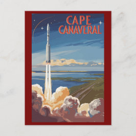 Cape Canaveral Florida Painterly Travel Art Retro Briefkaart