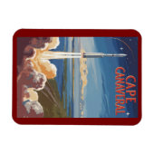 Cape Canaveral Florida Painterly Travel Art Retro Magneet (Horizontaal)