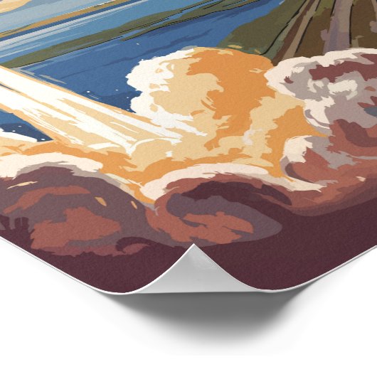 Cape Canaveral Florida Painterly Travel Art Retro Poster (Hoek)