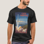 Cape Canaveral Florida Painterly Travel Art Retro T-shirt<br><div class="desc">Cape Canaveral retro vector reisontwerp. Cape Canaveral is een stad aan de Atlantische kust van Florida. Het Kennedy Space Center,  ten noorden van de stad,  beschikt over een NASA-shuttle-lanceersimulatie en astronautenmemorabilia.</div>