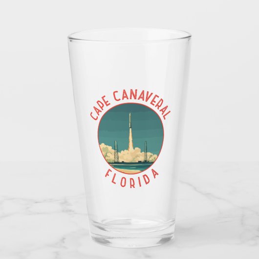 Cape Canaveral Florida Retro Distressed Circle Glas (Voorkant)