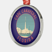 Cape Canaveral Florida Retro Distressed Circle Metalen Ornament (Links)
