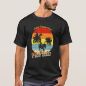 Cape Canaveral Florida Retro Tropical Palm Trees V T-shirt (Voorkant)