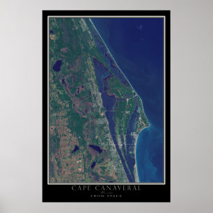Cape Canaveral Florida van Space Satellite Map Poster