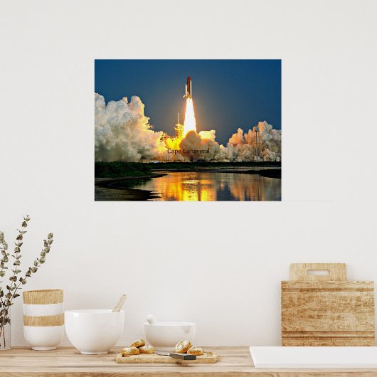 Cape Canaveral Launch Pad gelabeld Poster (Keuken)