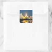 Cape Canaveral Launch Pad gelabeld Vierkante Sticker (Tas)