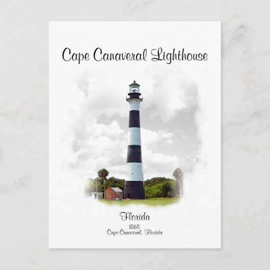 CAPE CANAVERAL LIGHTHOUSE BRIEFKAART (Voorkant)