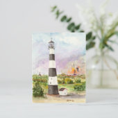 Cape Canaveral Lighthouse Rocket Launch Waterverf Briefkaart (Staand voorkant)