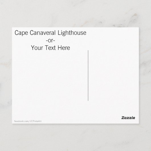 Cape Canaveral Lighthouse Rocket Launch Waterverf Briefkaart (Achterkant)