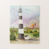 Cape Canaveral Lighthouse Rocket Launch Waterverf Legpuzzel (Verticaal)