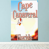 Cape Canaveral-reisposter Canvas Afdruk (Insitu (Houten vloer))