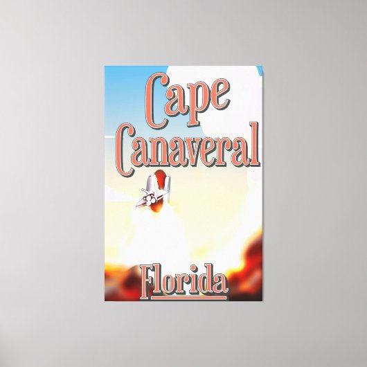 Cape Canaveral-reisposter Canvas Afdruk (Voorkant)