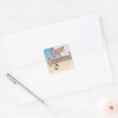 Cape Canaveral-reisposter Vierkante Sticker (Envelop)