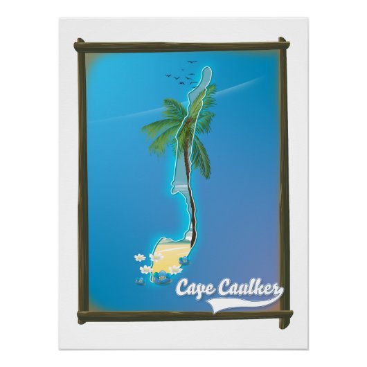 Cape Caulker Reisplattegrond Perfect Poster (Voorkant)